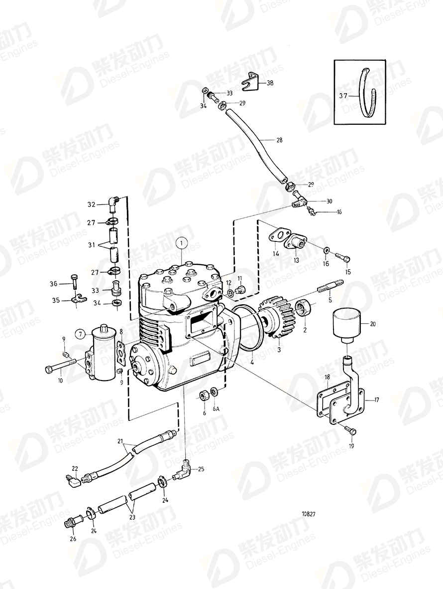 volvo penta Lock nut 971093 Drawing